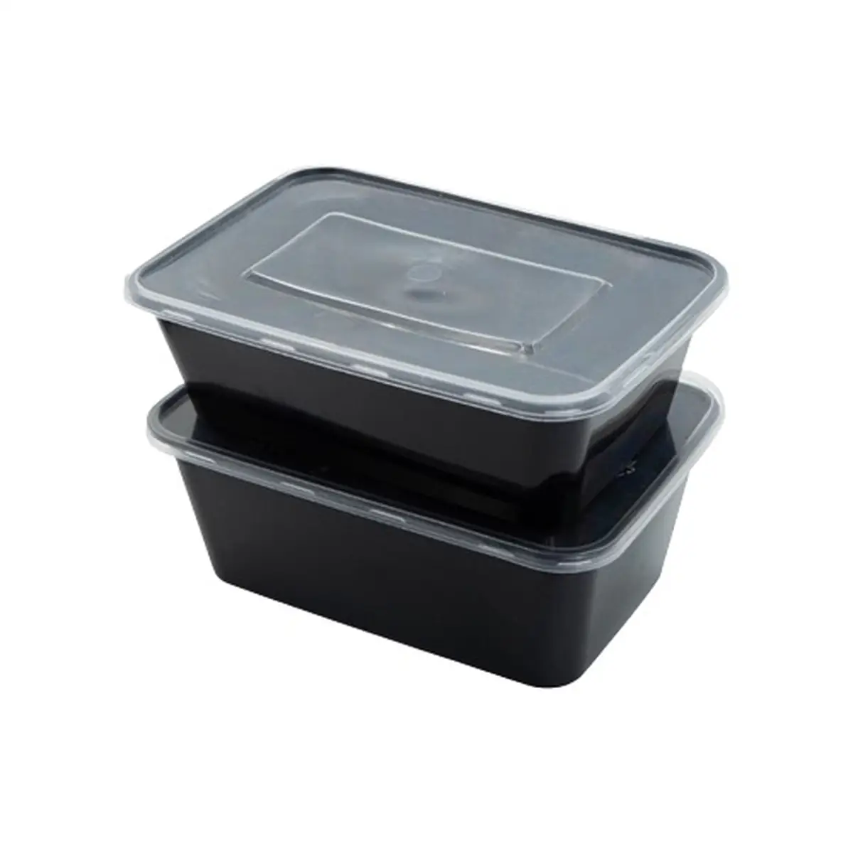 Black container with lid 2 compartments