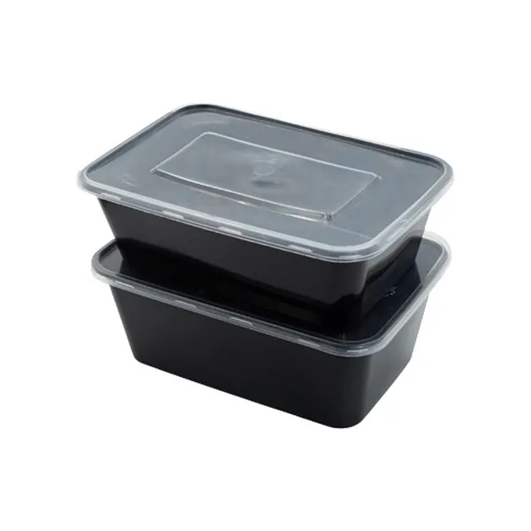 Black container with lid 2 compartments