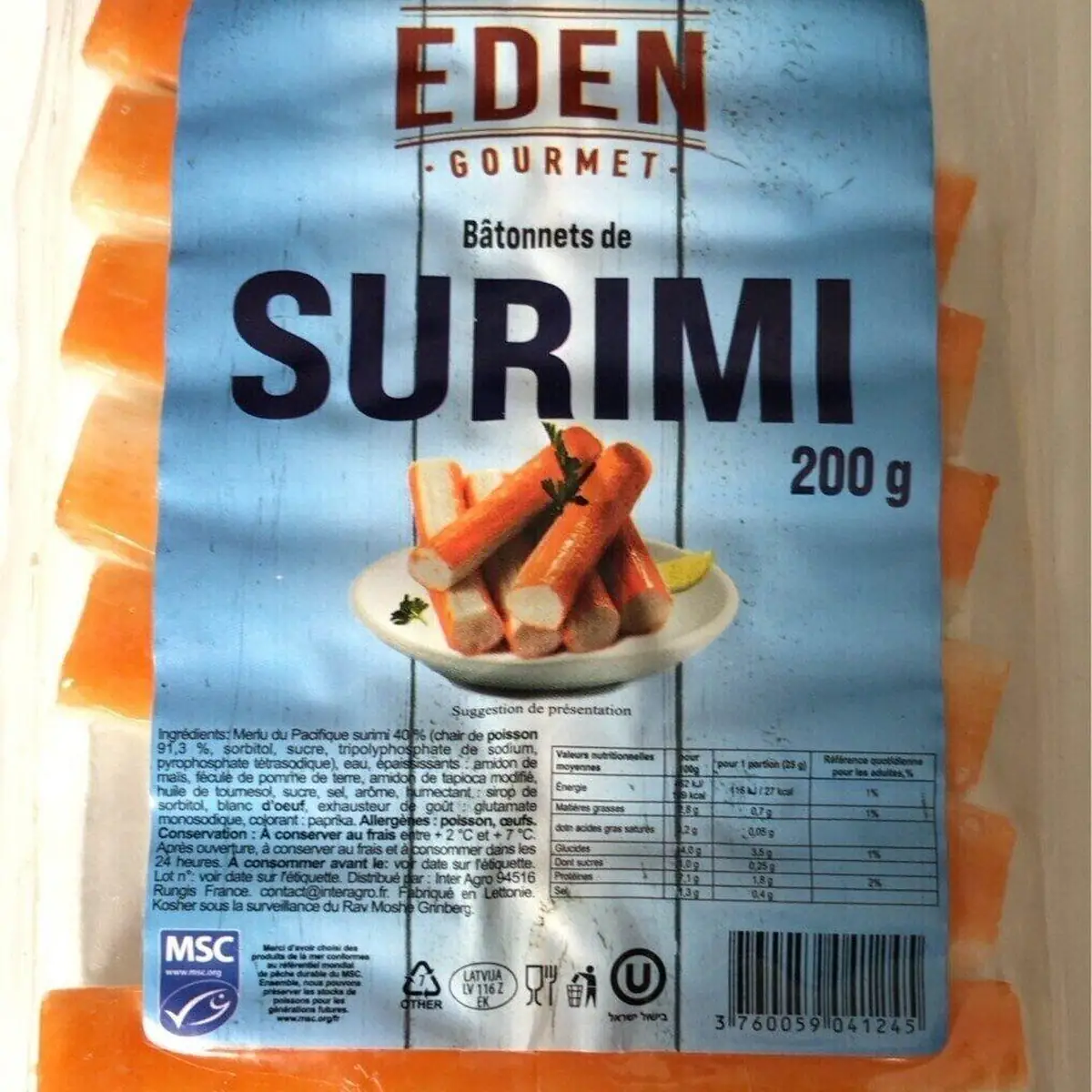 Bâtonnets de surimi 1 kg