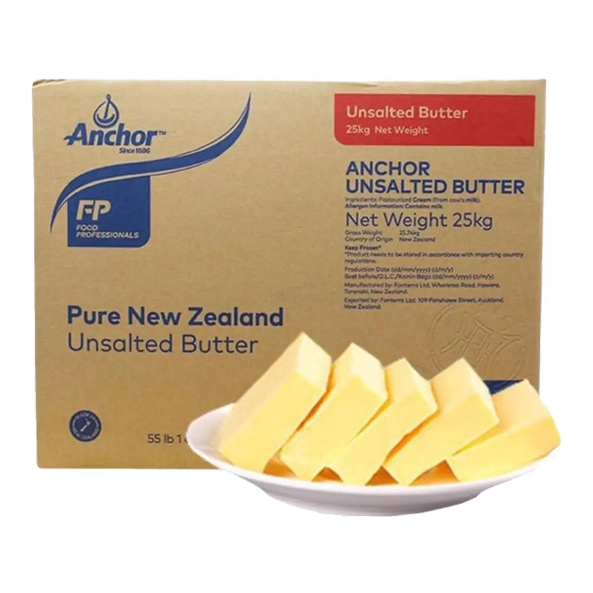 New Zealand butter 25 kg block, per kg