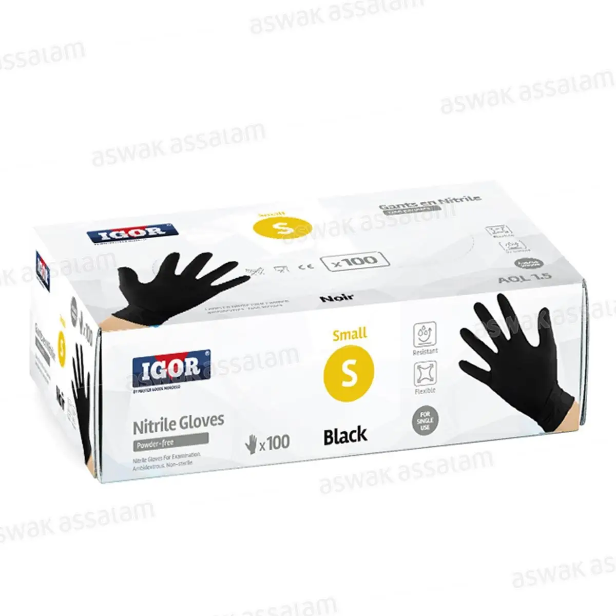 Black nitrile gloves